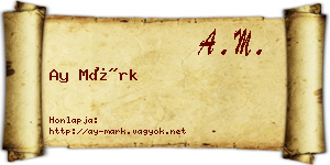 Ay Márk névjegykártya